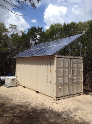 Solar Panels on a Shipping Container