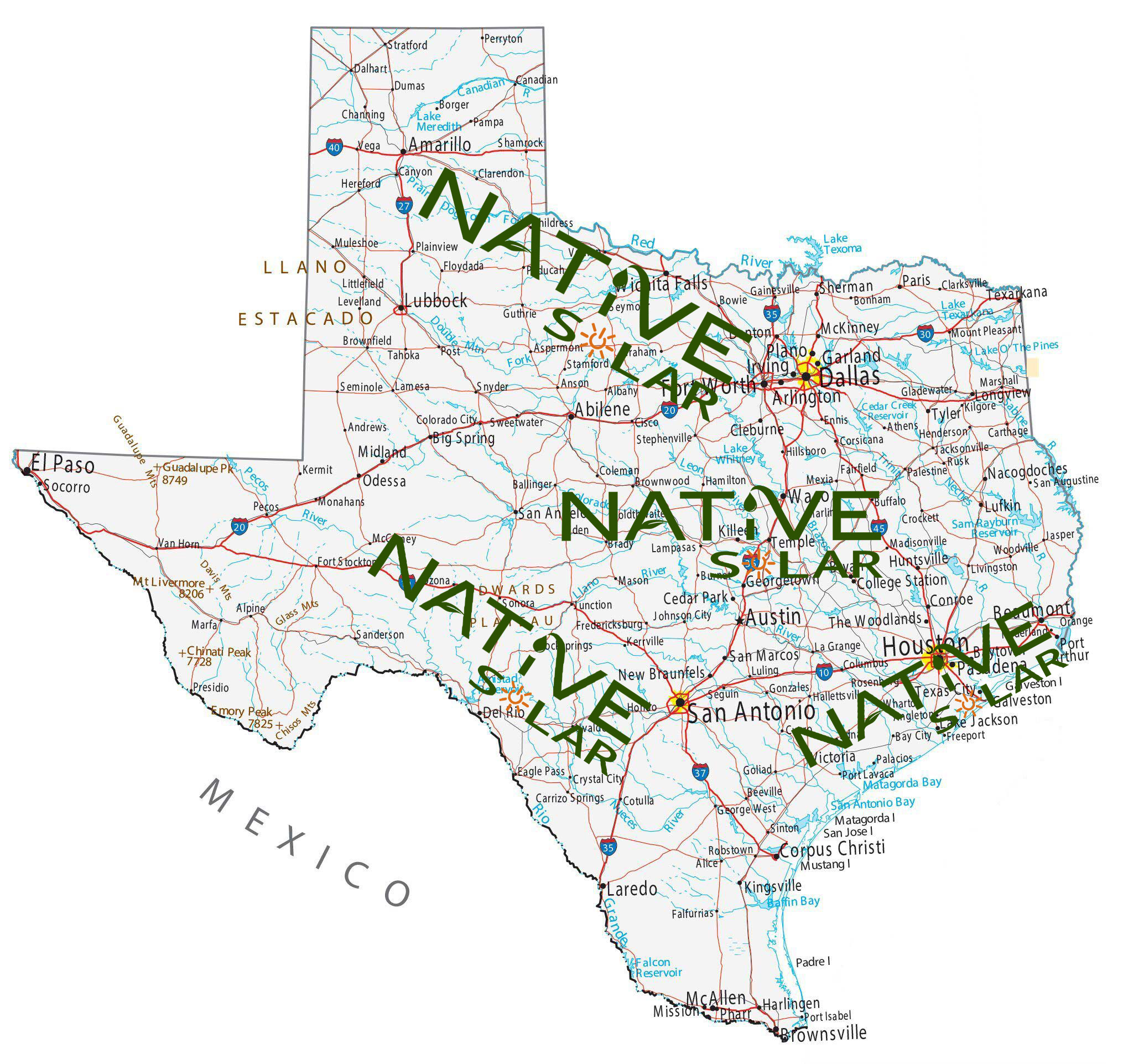 NATiVE Solar service areas across Texas