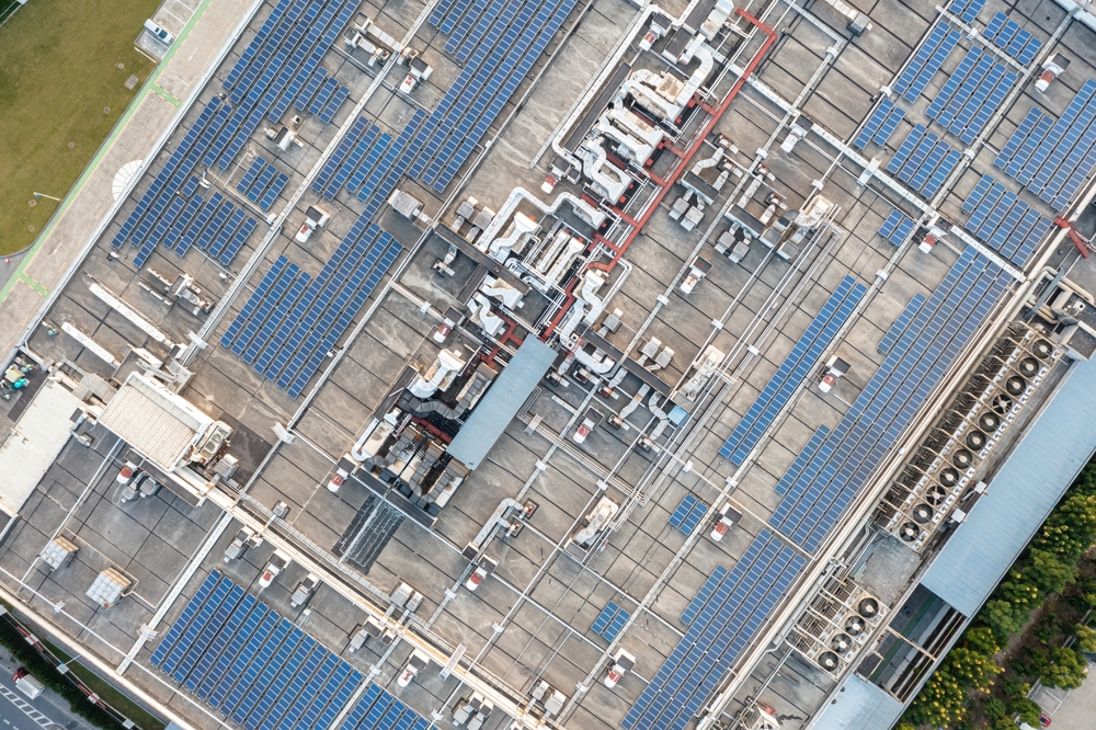 Solar,Panels,On,Factory,Rooftop Architectural design meeting